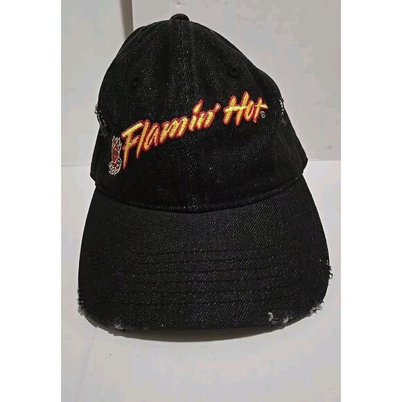 Cheetos Flamin' Hot Black Denim Adjustable Strap Hat Cap - Picture 2 of 14